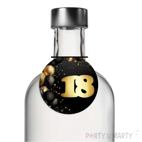 xx zawieszka na alkohol 18 urodziny czarno zloty