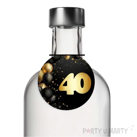 xx zawieszka na alkohol 40 urodziny czarno zloty