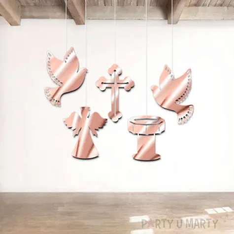 xx zawieszki kart chrzest rose gold x5