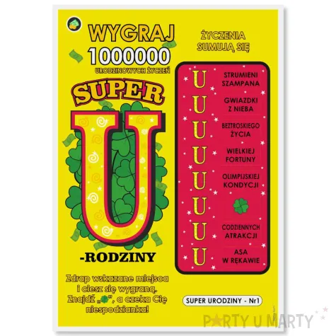 xx zdrapka duza super urodziny