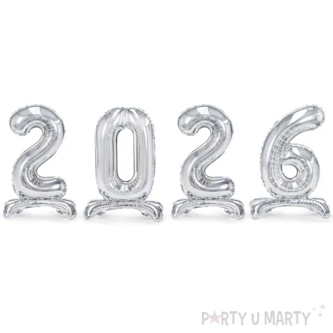 xx zestaw balonow 2026 srebrne stojace