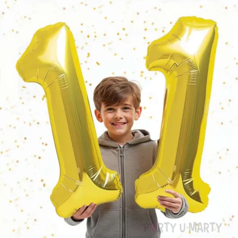 xx zestaw balonow liczba 11 zloty 33 dgt 2 szt