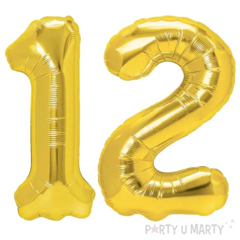 xx zestaw balonow liczba 12 zloty 33 dgt 2 szt