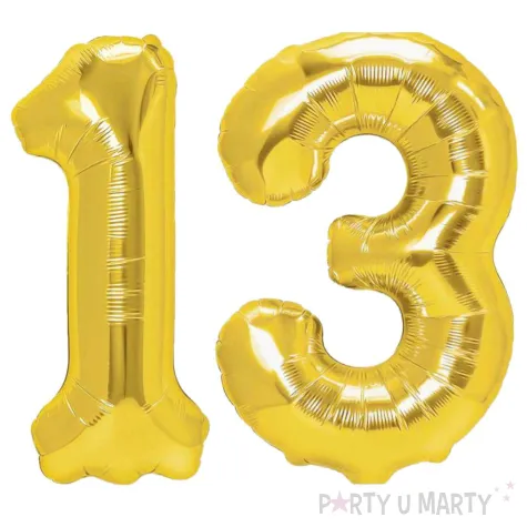 xx zestaw balonow liczba 13 zloty 33 dgt 2 szt