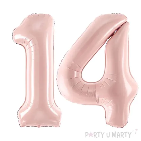 xx zestaw balonow liczba 14 rozowa