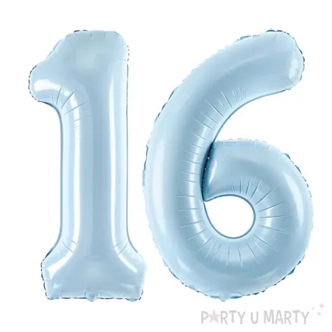 xx zestaw balonow liczba 16 niebieska