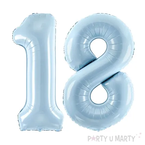 xx zestaw balonow liczba 18 niebieska