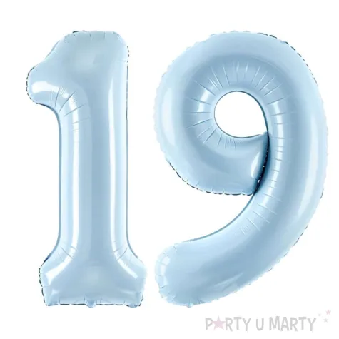 xx zestaw balonow liczba 19 niebieska
