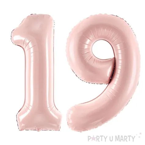 xx zestaw balonow liczba 19 rozowa