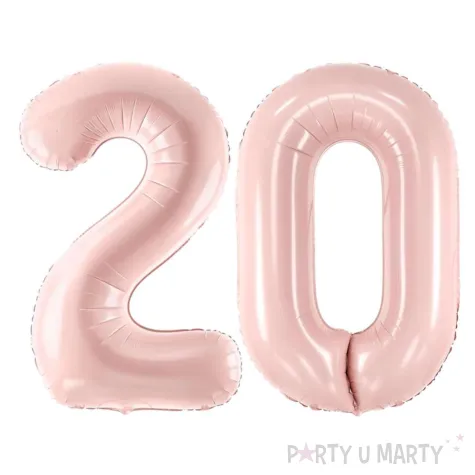 xx zestaw balonow liczba 20 rozowa