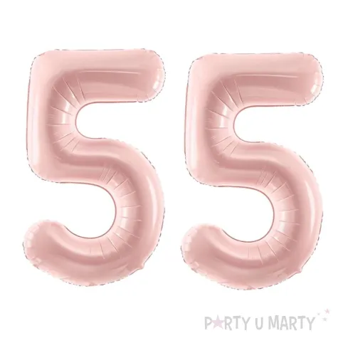xx zestaw balonow liczba 55 rozowa