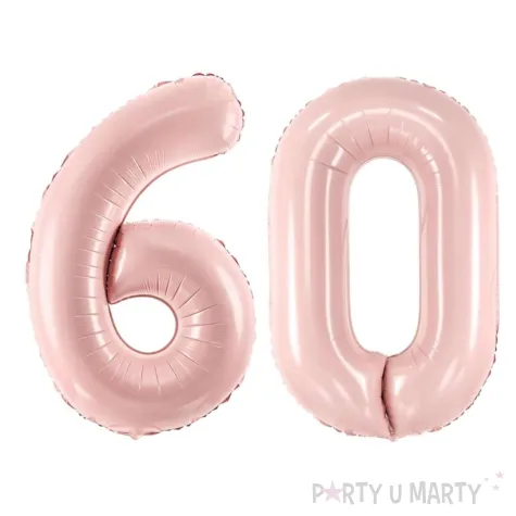 xx zestaw balonow liczba 60 rozowa