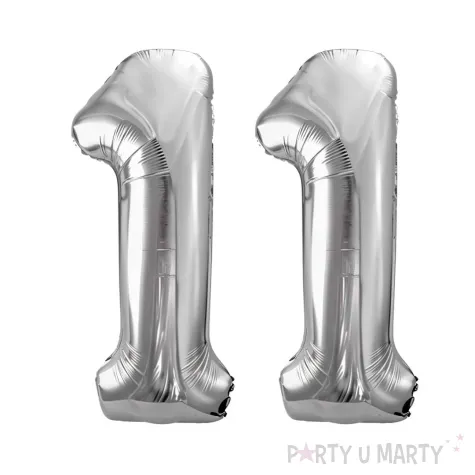 xx zestaw balonow srebrny liczba 11