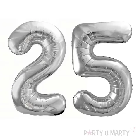 xx zestaw balonow srebrny liczba 25