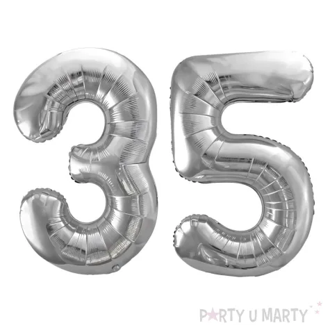 xx zestaw balonow srebrny liczba 35