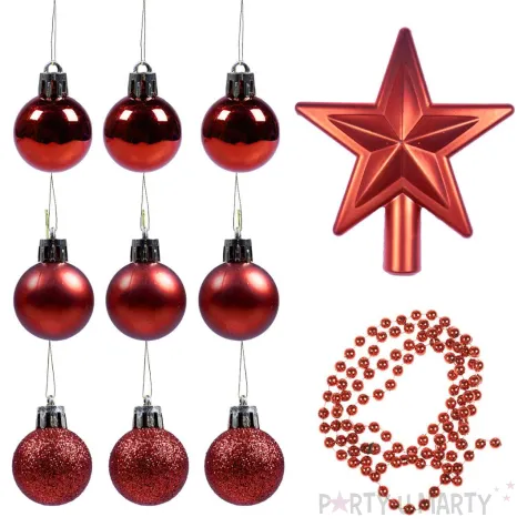 xx zestaw choinkowy 11 elementow czerwony