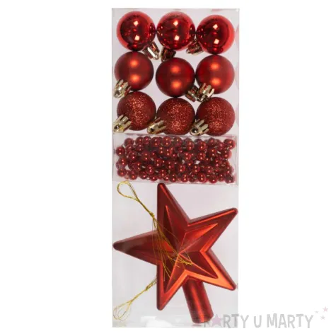 xx zestaw choinkowy 11 elementow czerwony