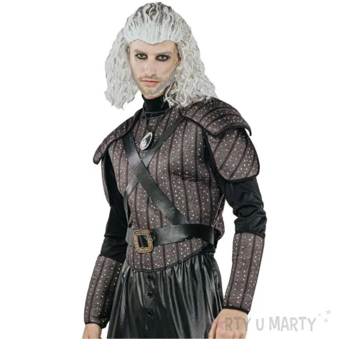 xx zestaw dla doroslych czarny wojownik bluzka pancerz z paskiem naszyjnik mankiety spodnie