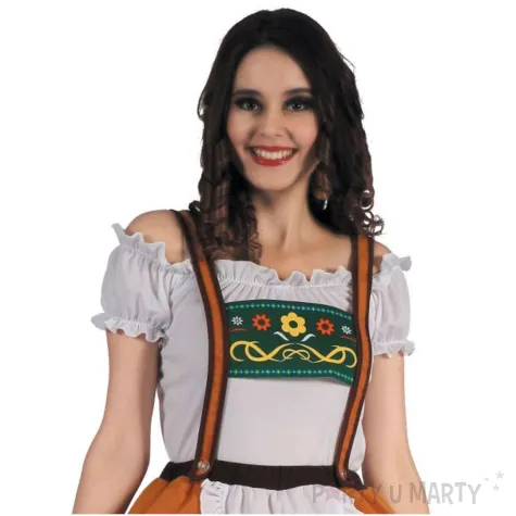 xx zestaw dla doroslych pomaranczowa bawarka bluzka spodnica na szelkach rozm s