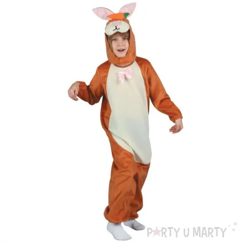 xx zestaw dla dzieci brazowy kroliczek kombinezon nakrycie glowy rozm 130 140 cm