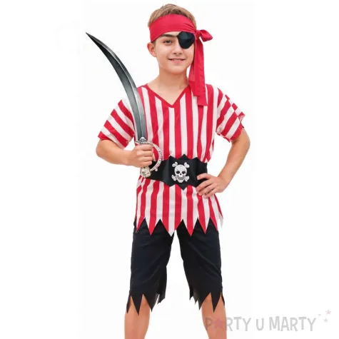 xx zestaw dla dzieci dziki pirat bluzka spodnie pasek opaska rozm 110 120 cm