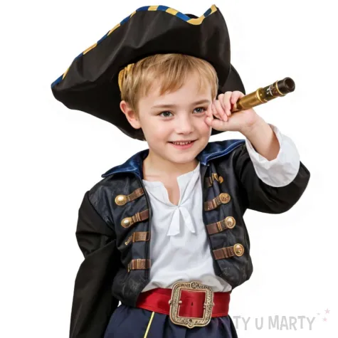 xx zestaw dla dzieci kapitan pirat bluzka spodnie pasek kapelusz rozm 92 104 cm
