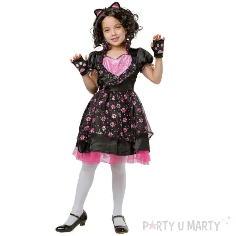 xx zestaw dla dzieci kotek sukienka opaska rekawiczki rozm 110 120 cm