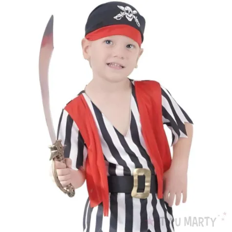 xx zestaw dla dzieci pasiasty pirat bluzka z kamizelka spodnie pasek chustka rozm 92 104 cm