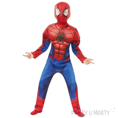 xx zestaw dla dzieci spider man kostium z muskulami kominiarka rozm l