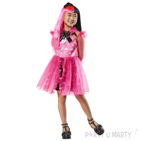 xx zestaw dla dziewczynki monster high draculaura sukienka satynowa muszka opaska rozm s