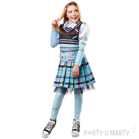 xx zestaw dla dziewczynki monster high frankie stein sukienka odpinany pasek spinka do wlosow