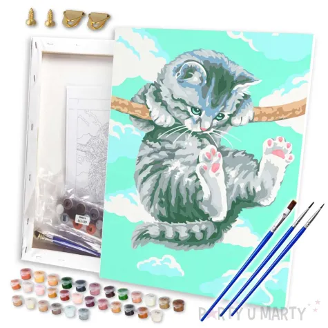 xx zestaw kreatywny flamingo line malowanie po numerach 30x40cm kotek 621771