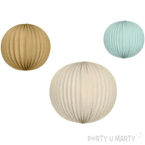 xx zestaw lampionow papierowych blekitny braz krem 1 op 3 szt