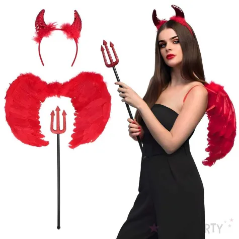 xx zestaw skrzydlata diablica opaska widly skrzydla