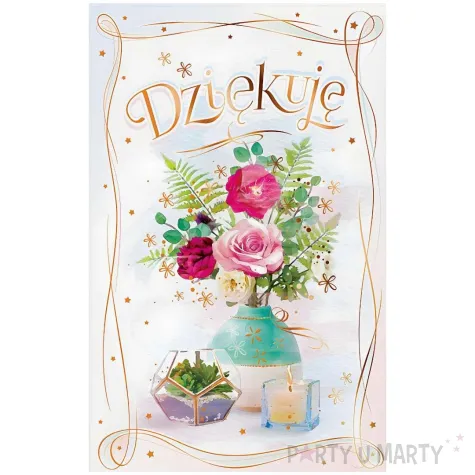 xx zk kartka dziekuje kwiaty