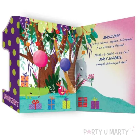 xx zk kartka okolicznosciowa karnet a5 z klapka roczek panda 1 szt