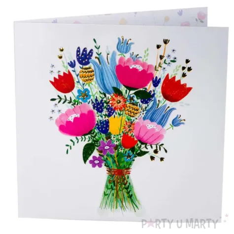 xx zk kartka okolicznosciowa karnet kw kwiaty bukiet 1 szt