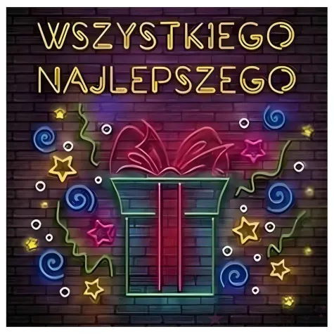 xx zk kartka okolicznosciowa karnet kw prezent neon 1 szt