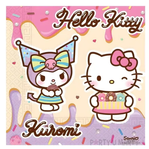xx zse serwetki papierowe hello kitty and kuromi 33x33 cm 20 szt