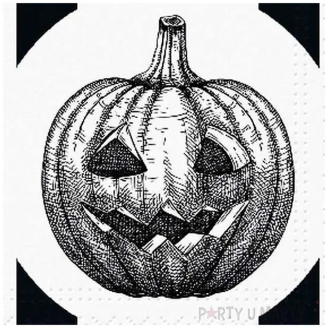 xx zse serwetki papierowe paw halloween bialo czarne dynia 33x33 cm 20 szt