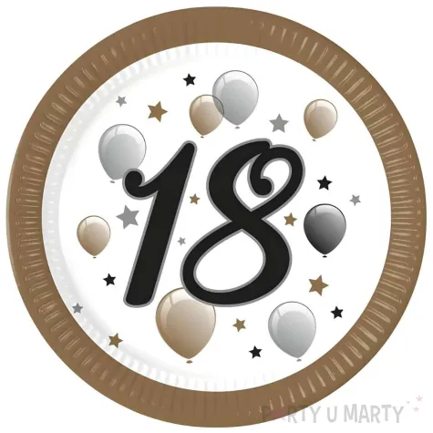 xx zta talerzyki papierowe 18 urodziny fsc 23 cm 8 szt