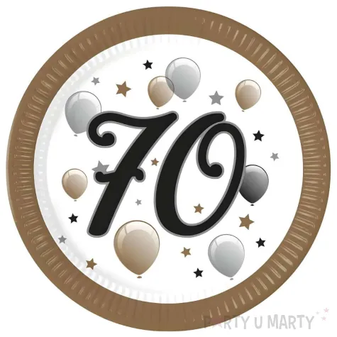 xx zta talerzyki papierowe 70 urodziny fsc 23 cm 8 szt