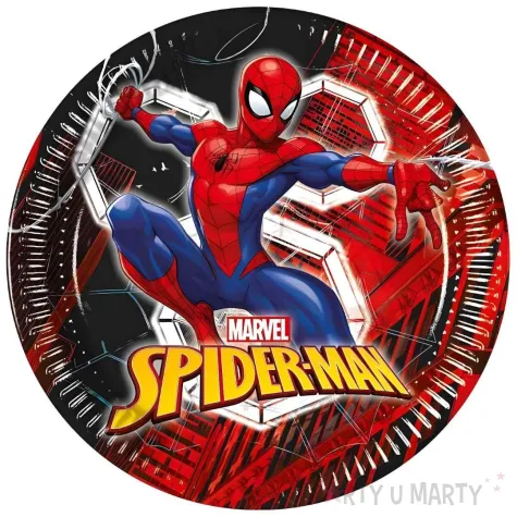 xx zta talerzyki papierowe spiderman world of web 23cm 8 szt