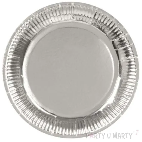xx zta talerzyki papierowe srebrne 23 cm 6 szt