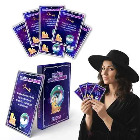 zabawa na andrzejki karty do gry wrozby andrzejkowe dla dzieci talia z pudelkiem 27 szt