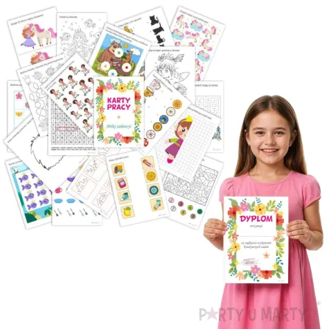 zabawa na urodziny sportowe karty pracy zadania dla dziewczynek lamiglowki kolorowanki dyplo