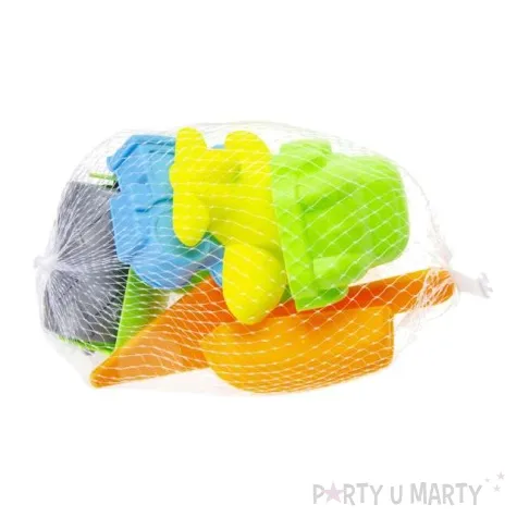 zabawki plazowe foremki do piasku kolorowe pojazdy mix kemis 6 szt