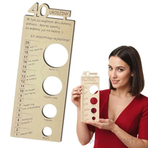 zabawny prezent na 40 urodziny linijka miara meskosci upominek smieszny gadzet napis