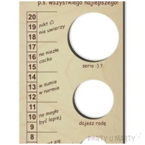 zabawny prezent na 50 urodziny linijka miara meskosci upominek smieszny gadzet napis