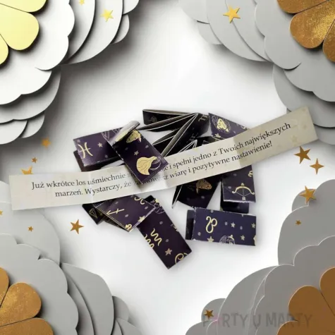 zabawy andrzejkowe balony z wrozbami zloto czarne 10 szt